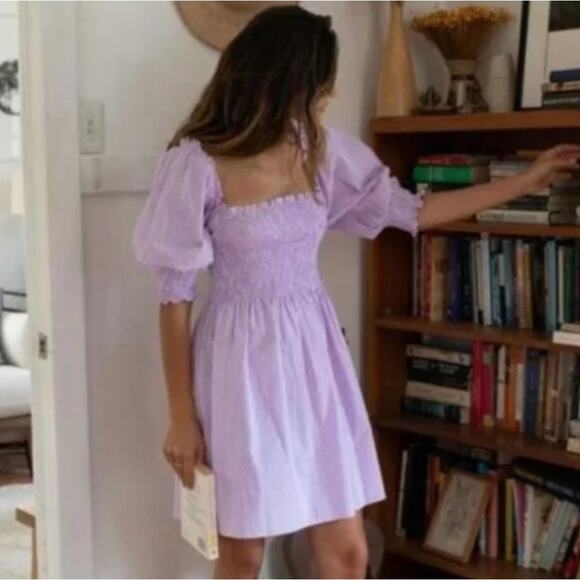 Hill House Dresses & Skirts - HILL HOUSE Athena Nap Dress Linen Lilac Stripe Purple Sz XL {QQ34}